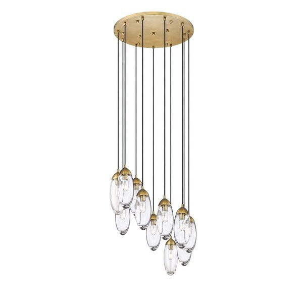 Z-Lite Arden Chandelier, 11-Light, 24 In.W x 12 In.H, Rubbed Brass/Clear 651P-11R-RB - main